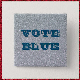 Chapa Cuadrada Vote Blue Pin (botón solapa)