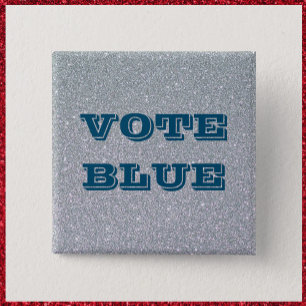 Chapa Cuadrada Vote Blue Pin (botón solapa)
