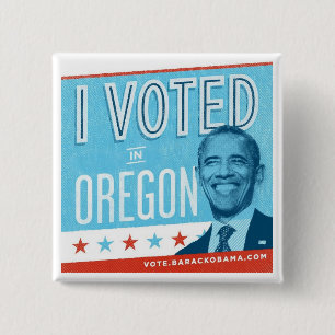 Chapa Cuadrada Voté en Oregon por Obama