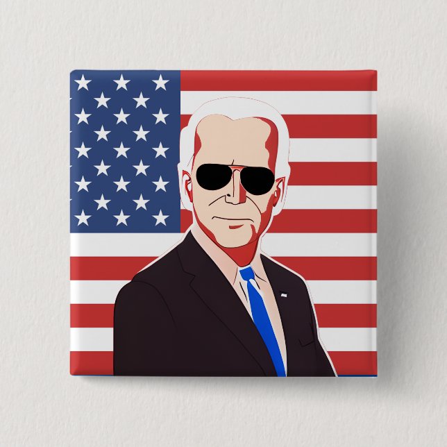 Chapa Cuadrada Vote Joe Biden | Elecciones presidenciales de 2024 (Anverso)