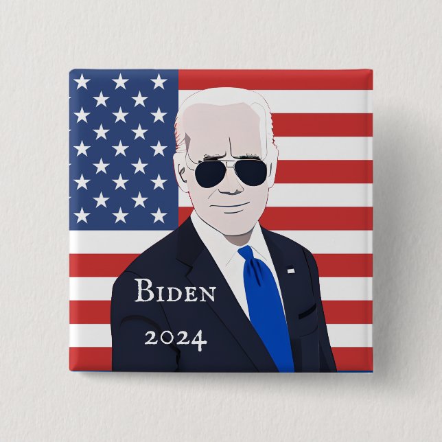Chapa Cuadrada Vote Joe Biden | Elecciones presidenciales de Esta (Anverso)