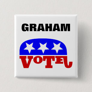 Chapa Cuadrada Vote Lindsey Graham Elefante Republicano