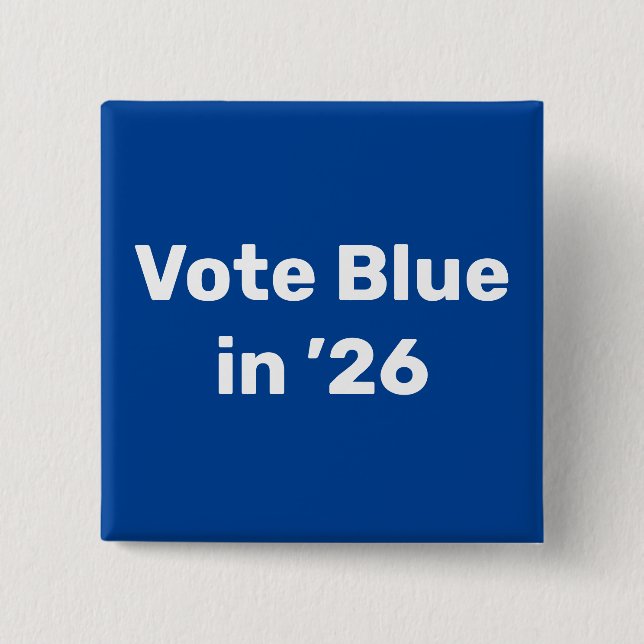 Chapa Cuadrada Voto azul en 2026 (Anverso)
