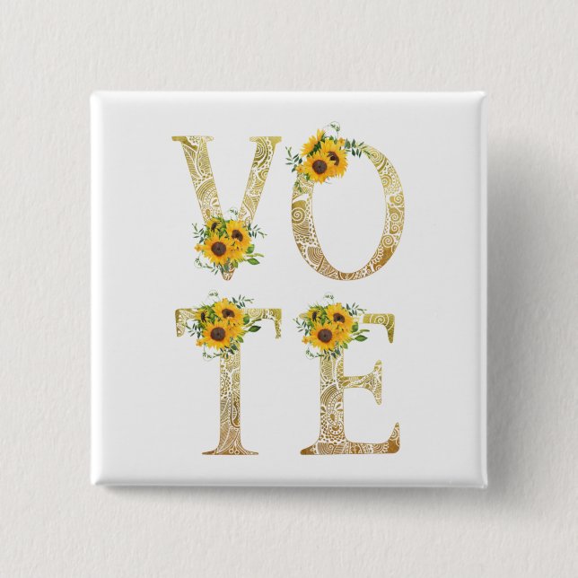 Chapa Cuadrada Voto de los girasoles dorados (Anverso)