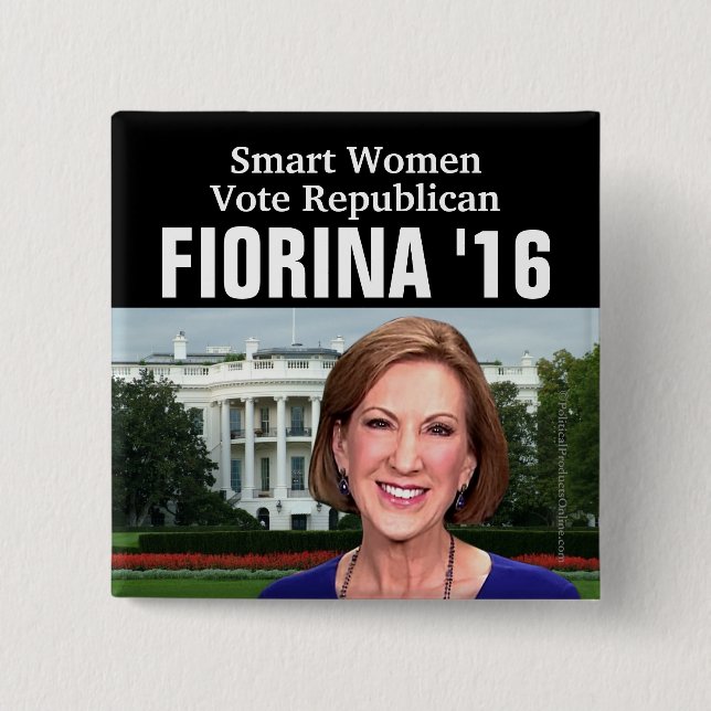 Chapa Cuadrada Voto elegante Carly Fiorina republicana 2016 de (Anverso)