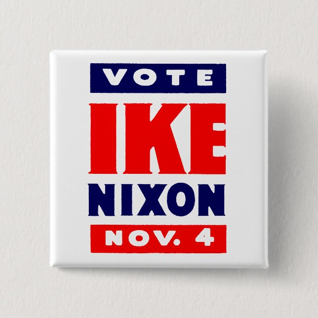 Chapa Cuadrada Voto Ike, Nixon en 1952 (Anverso)
