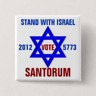 Chapa Cuadrada Voto Santorum de Israel de la ayuda