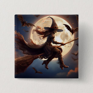 Chapa Cuadrada Vuelo a la luz de la luna de la bruja Steampunk de