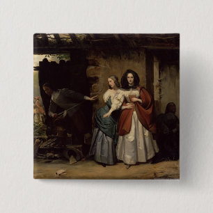 Chapa Cuadrada Vuelo de Henrietta-Maria Francia, reina de