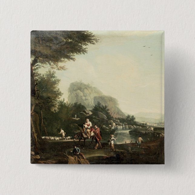 Chapa Cuadrada Vuelo en Egipto (Anverso)