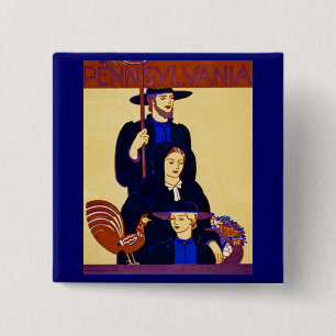 Chapa Cuadrada W.P.A. Vintage del poster del viaje de