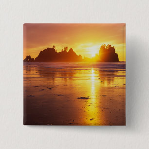 Chapa Cuadrada WA, PN de Olympic, playa Shi Shi al atardecer, Pun