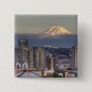 Chapa Cuadrada WA, Seattle, Mount Rainier desde Kerry Park