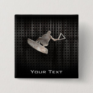 Chapa Cuadrada Wakeboarder; Negro fresco