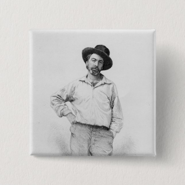 Chapa Cuadrada Walt Whitman, frontispiece a las 'hojas de (Anverso)