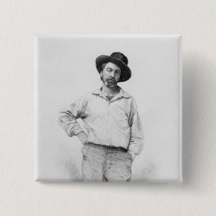 Chapa Cuadrada Walt Whitman, frontispiece a las 'hojas de