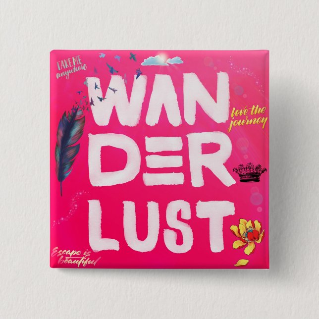Chapa Cuadrada Wanderlust (Anverso)