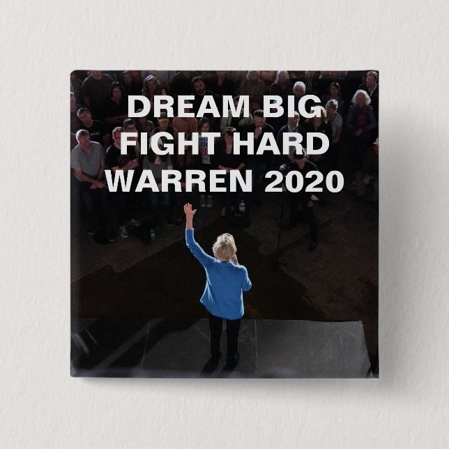 Chapa Cuadrada Warren 2020 - LUCHA GRANDE IDEAL DIFÍCILMENTE (Anverso)