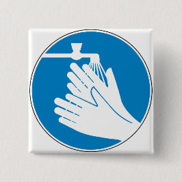 Chapa Cuadrada Wash Your Hands (Health and Safety) (Hygiene)
