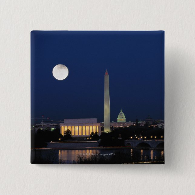 Chapa Cuadrada Washington DC en la noche (Anverso)