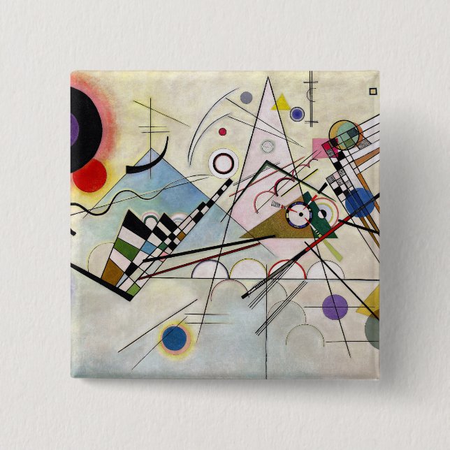 Chapa Cuadrada WASSILY KANDINSKY - Composición VIII 1923 (Anverso)