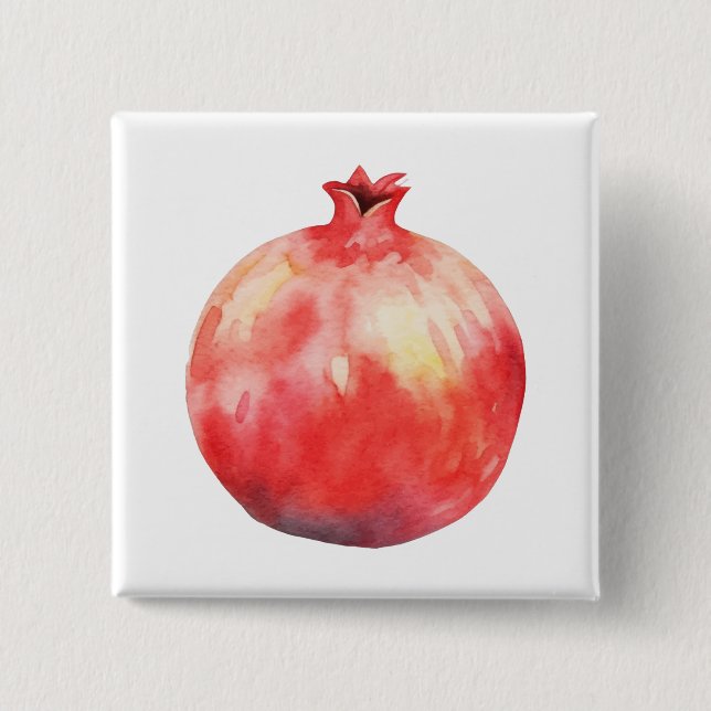 Chapa Cuadrada Watercolor Pomegranate (Anverso)