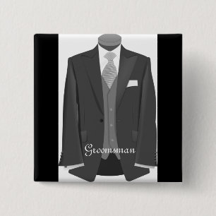 Chapa Cuadrada Wedding Tuxedo Groomsman Pin Button Badge Gift