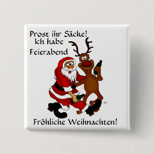 Chapa Cuadrada Weihnachtsmann mit Elch
