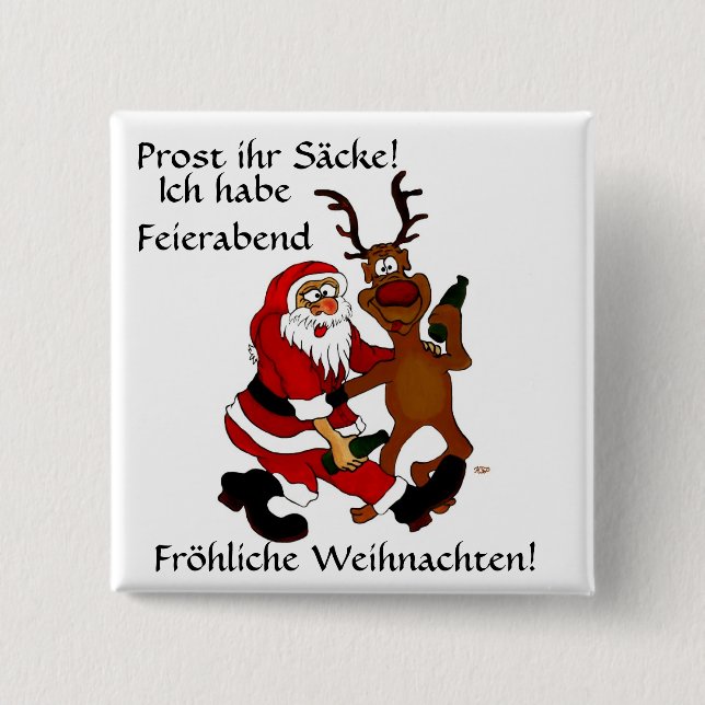 Chapa Cuadrada Weihnachtsmann mit Elch (Anverso)