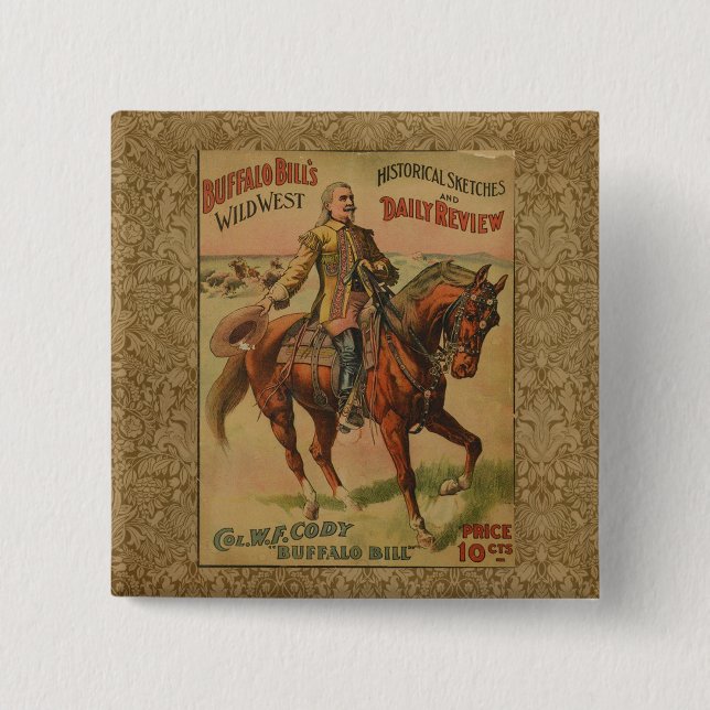 Chapa Cuadrada Western Buffalo Bill Wild West (Anverso)