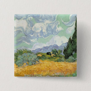 Chapa Cuadrada Wheatfield con los cipreses, 1889 de Vincent van