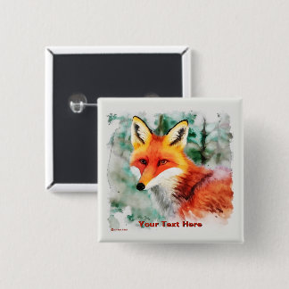 Chapa Cuadrada Whimsical Red Fox