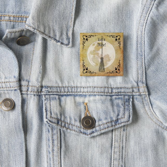 Chapa Cuadrada Whimsical Witchy Full Moon (In situ)