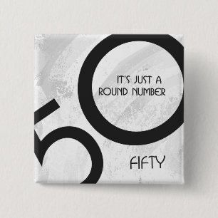 Chapa Cuadrada White 50 Decade Cumpleaños