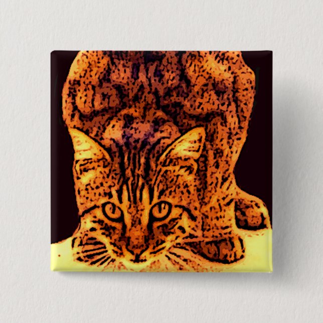 CHAPA CUADRADA WILD CAT KITTEN (Anverso)