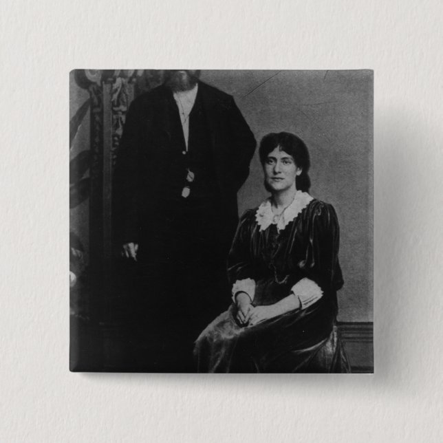 Chapa Cuadrada Wilhelm Liebknecht y Eleanor Aveling (Anverso)