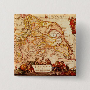 Chapa Cuadrada Willem Blaeu Old Germany Map Historic Gift Series