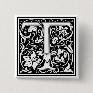 Chapa Cuadrada William Morris Alphabet "T"