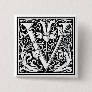 Chapa Cuadrada William Morris Alphabet "V"