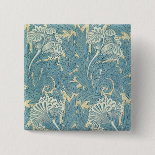 Chapa Cuadrada William Morris Classic Tulip Blue Floral
