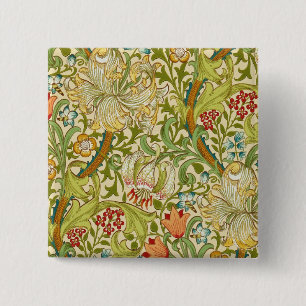 Chapa Cuadrada William Morris Golden Lily Vintage Pre-Raphaelite