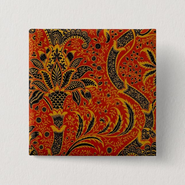 Chapa Cuadrada William Morris India Red Floral (Anverso)