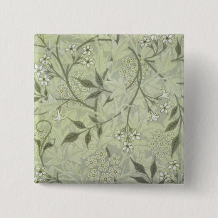 Chapa Cuadrada William Morris Jasmine Flower Wallpaper Art