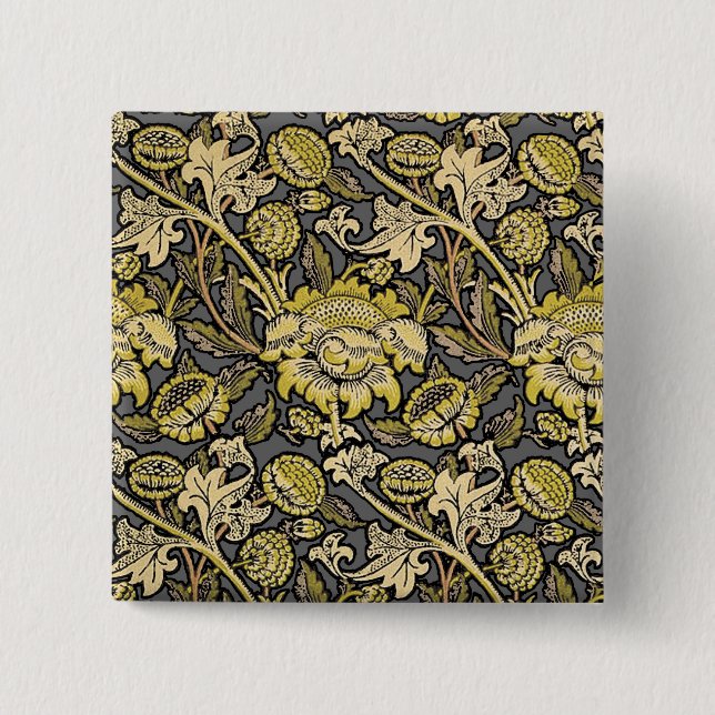 Chapa Cuadrada William Morris Wey Floral Wallpaper (Anverso)