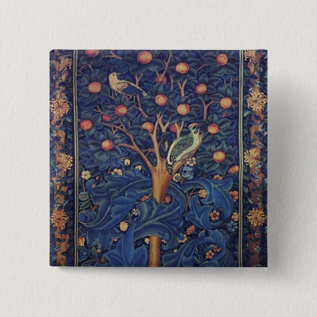 Chapa Cuadrada William Morris Woodpecker Tapestry Arts & Crafts (Anverso)