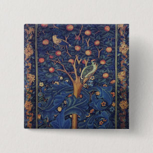 Chapa Cuadrada William Morris Woodpecker Tapestry Birds Floral