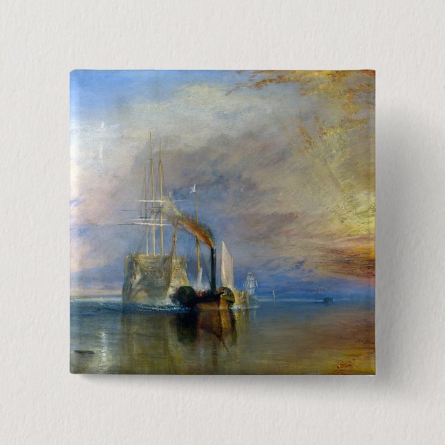 Chapa Cuadrada William Turner - El Temeraire en lucha (Anverso)