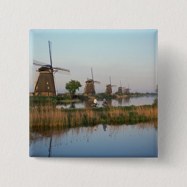 Chapa Cuadrada Windmills, Kinderdijk (Países Bajos) (Anverso)