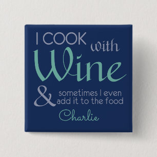 Chapa Cuadrada Wine Quote custom name button