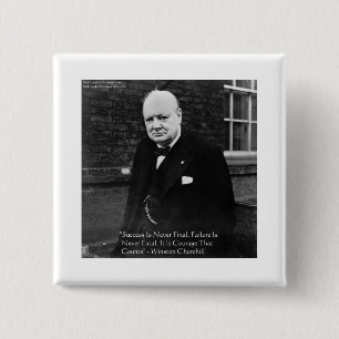 Chapa Cuadrada Winston Churchill: Regalos de "éxito nunca final"